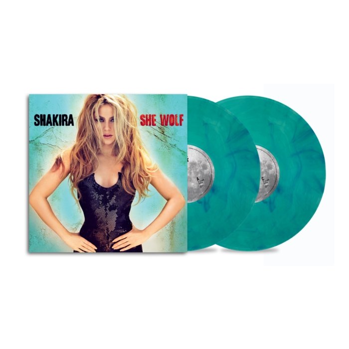 SHAKIRA - SHE WOLF (2LP/SEA GLASS ADORNED WITH TURQUOISE SWIRLS VINYL)