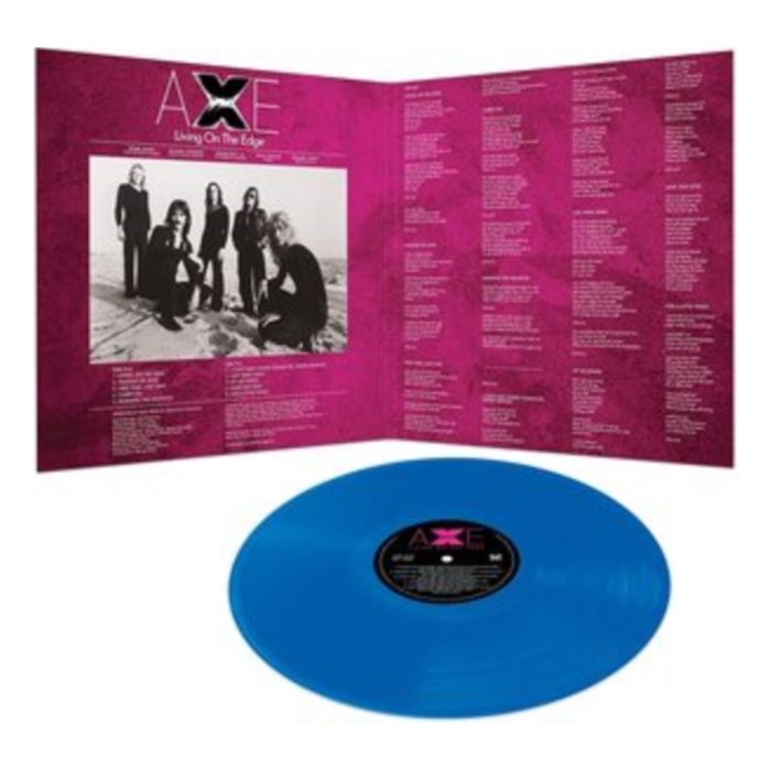 AXE - LIVING ON THE EDGE (BLUE VINYL)