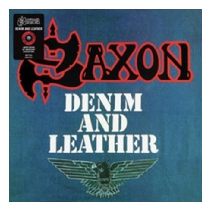 SAXON - DENIM & LEATHER (LIMITED/40TH ANNIVERSARY/RED & BLACK SPLATTER VINYL) (I)