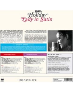 HOLIDAY,BILLIE - LADY IN SATIN: THE ORIGINAL STEREO & MONO VERSIONS (180G/VIRGIN VINYL/DMM)