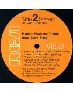 Preowned - Henry Mancini - Mancini Plays The Theme From "Love Story"