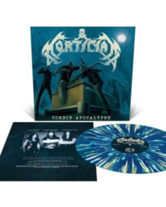 MORTICIAN - ZOMBIE APOCALYPSE (SEA BLUE WITH WHITE, BONE WHITE & GOLD SPLATTER VINYL)