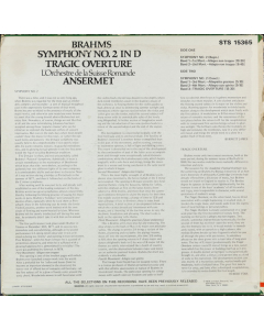 Preowned - Johannes Brahms, L'Orchestre De La Suisse Romande, Ernest Ansermet - Symphony No. 2 In D ∙Tragic Overture
