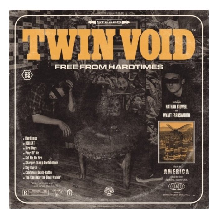 TWIN VOID - FREE FROM HARDTIMES (YELLOW & BLACK SPLATTER VINYL)