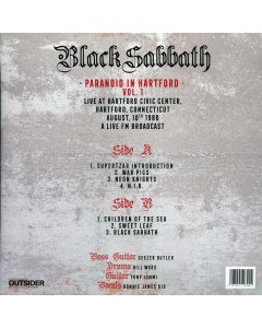 Black Sabbath - Paranoid In Hartford Volume 1: Live At Hartford Civic Center, Hartford Connecticut August 10th 1980 (red vinyl)