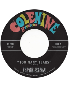 JONES,DURAND & THE INDICATIONS - TOO MANY TEARS / CRUISIN' TO THE PARQUE (SEA GLASS BLUE VINYL)