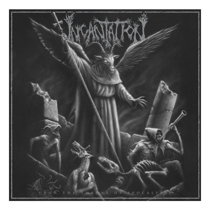 INCANTATION - UPON THE THRONE OF APOCALYPSE (REISSUE) (BLACK ICE WITH SILVER & WHITE SPLATTER VINYL)