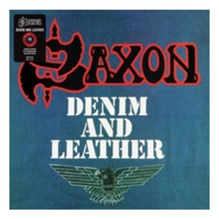 SAXON - DENIM & LEATHER (LIMITED/40TH ANNIVERSARY/RED & BLACK SPLATTER VINYL) (I)